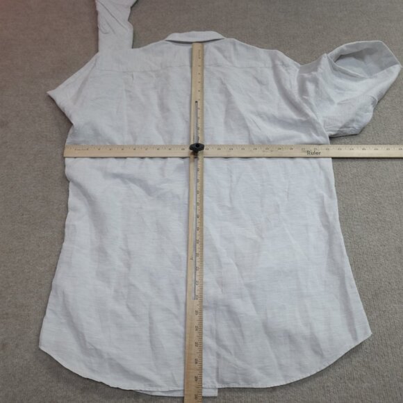 J.Crew Shirt Large Gray Slim Solid Linen Blend Baird McNutt - Picture 8 of 10